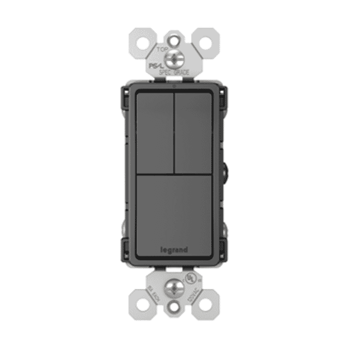 LeGrand Radiant 3-Way Combination Light Switch in Black LeGrand Radiant 3-Way Combination Light Switch in Black