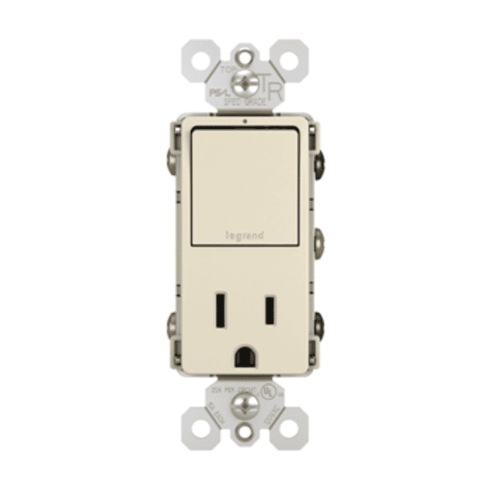 LeGrand Radiant 3-Way Light Switch & Outlet in Light Almond LeGrand Radiant 3-Way Light Switch & Outlet in Light Almond
