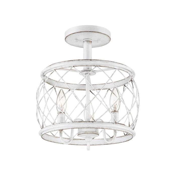 Quoizel Dury 3-Light Ceiling Light in Antique White Quoizel Dury 3-Light Ceiling Light in Antique White