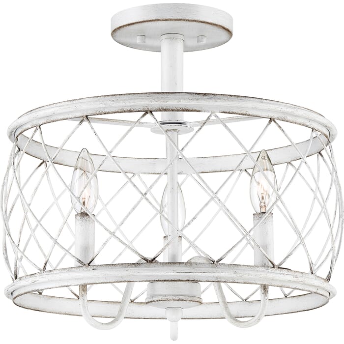 Quoizel Dury 3-Light 15" Ceiling Light in Antique White Quoizel Dury 3-Light 15" Ceiling Light in Antique White