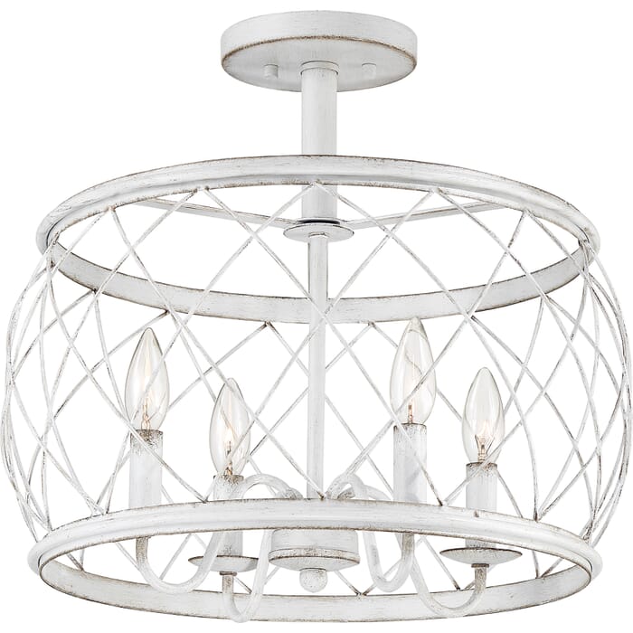 Quoizel Dury 4-Light 18" Ceiling Light in Antique White Quoizel Dury 4-Light 18" Ceiling Light in Antique White