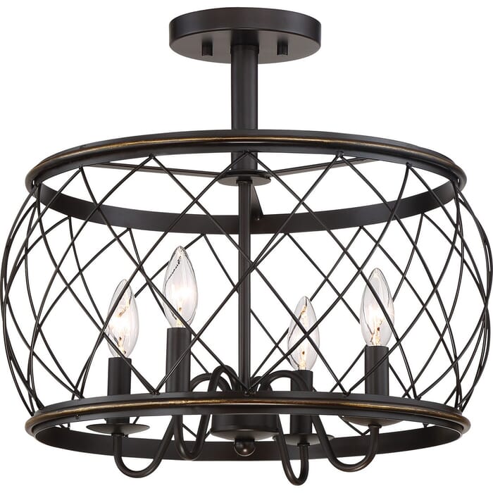 Quoizel Dury 4-Light 18" Ceiling Light in Palladian Bronze Quoizel Dury 4-Light 18" Ceiling Light in Palladian Bronze