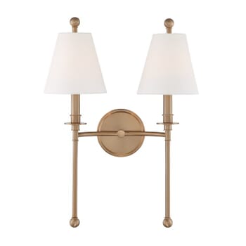 Crystorama Riverdale 2-Light Wall Sconce in Aged Brass