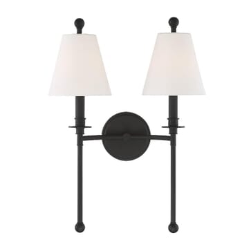 Crystorama Riverdale 2-Light Wall Sconce in Black Forged