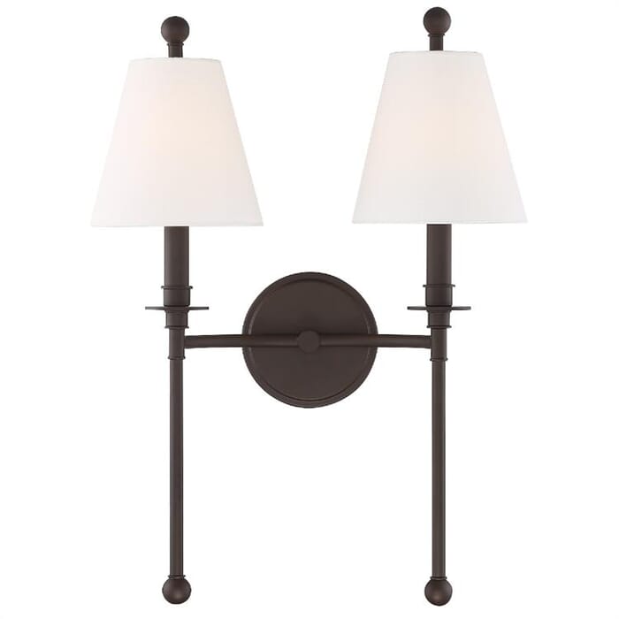 Crystorama Riverdale 2-Light Wall Sconce in Dark Bronze Crystorama Riverdale 2-Light Wall Sconce in Dark Bronze
