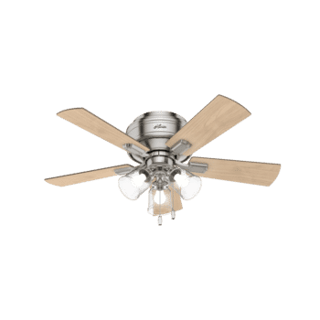 Hunter Crestfield 3-Light 42" Indoor Ceiling Fan in Brushed Nickel
