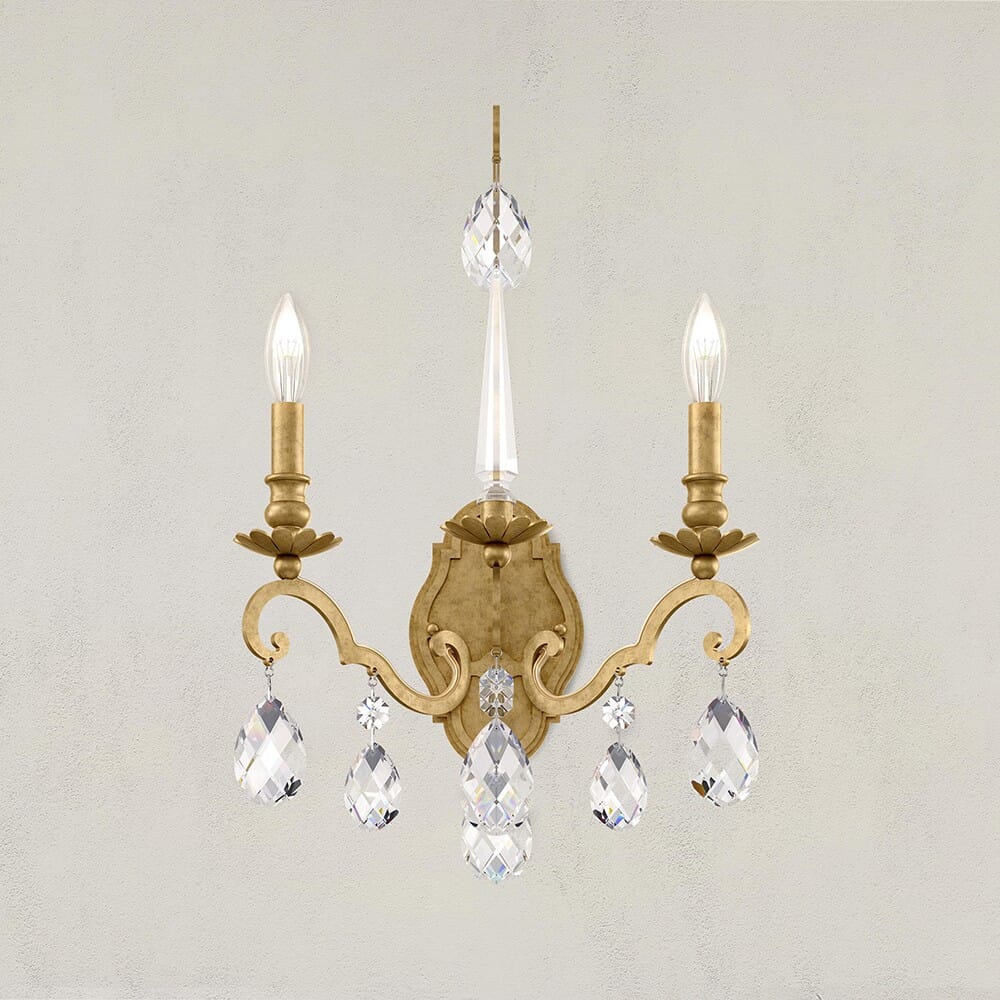 Renaissance Nouveau 2-Light Wall Sconce in Antique Silver