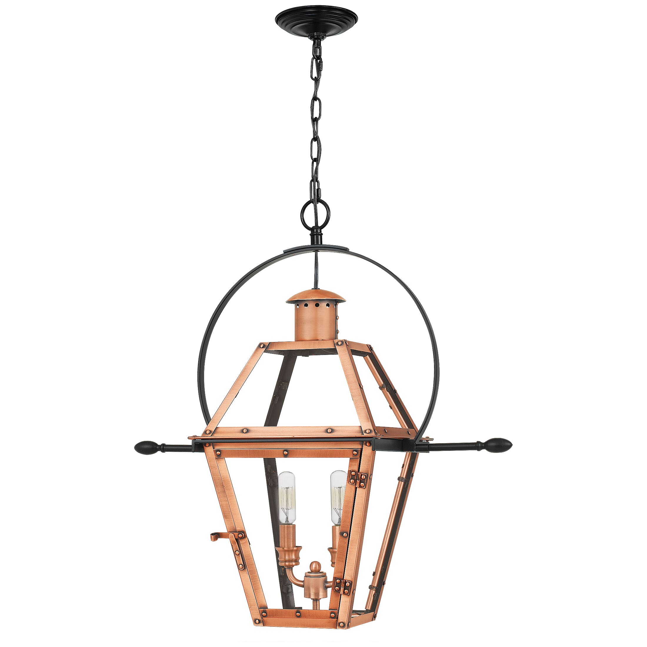 Quoizel Rue De Royal 2-Light 21" Outdoor Hanging Light in Aged Copper