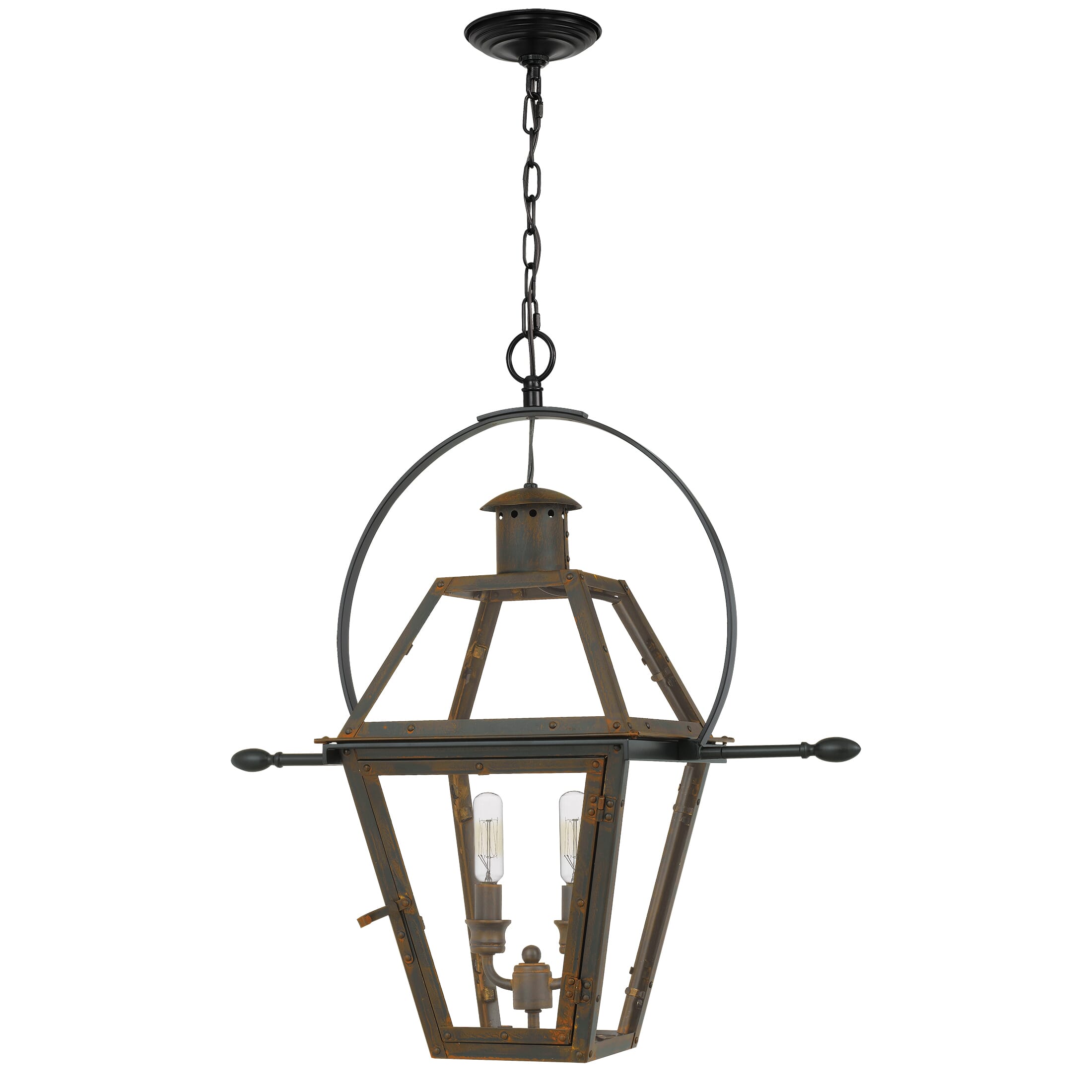 Quoizel Rue De Royal 2-Light 21" Outdoor Hanging Light in Industrial Bronze