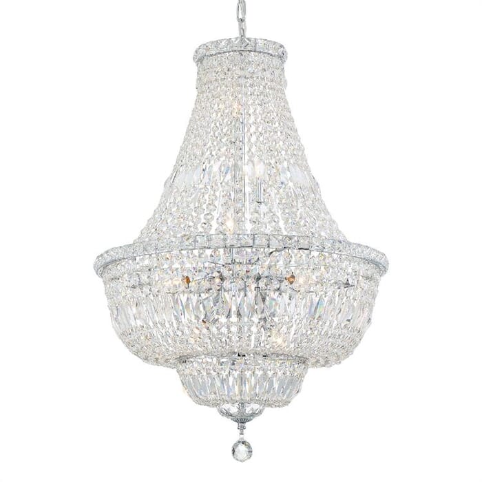 Crystorama Rosyln 9-Light Hand Cut Crystal Crystal Chandelier in Polished Chrome Crystorama Rosyln 9-Light Hand Cut Crystal Crystal Chandelier in Polished Chrome