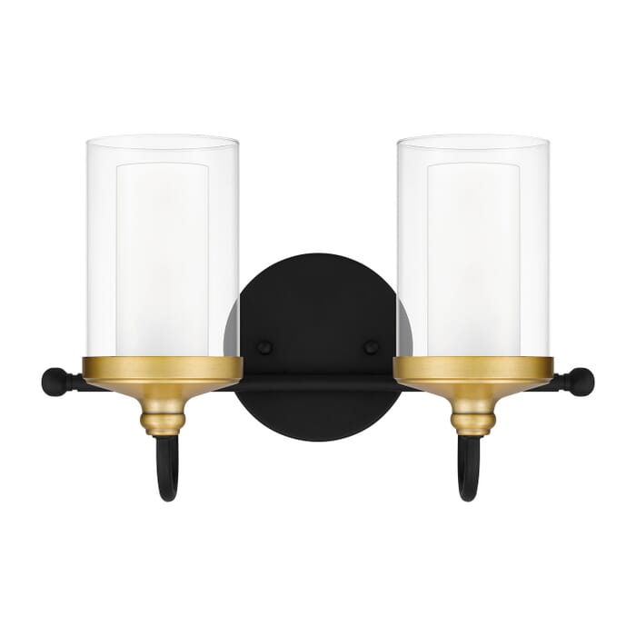 Rowland 2-Light Bathroom Vanity Light in Matte Black Rowland 2-Light Bathroom Vanity Light in Matte Black