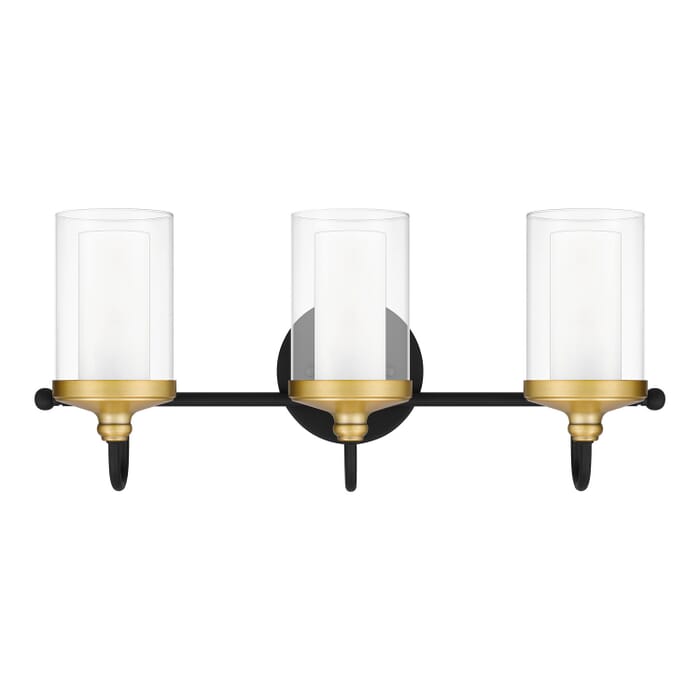 Rowland 3-Light Bathroom Vanity Light in Matte Black Rowland 3-Light Bathroom Vanity Light in Matte Black
