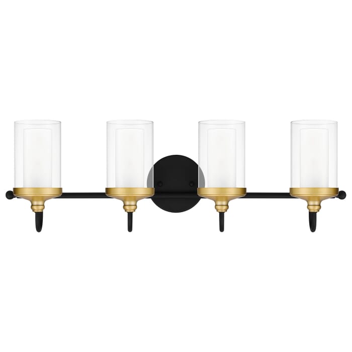 Rowland 4-Light Bathroom Vanity Light in Matte Black Rowland 4-Light Bathroom Vanity Light in Matte Black
