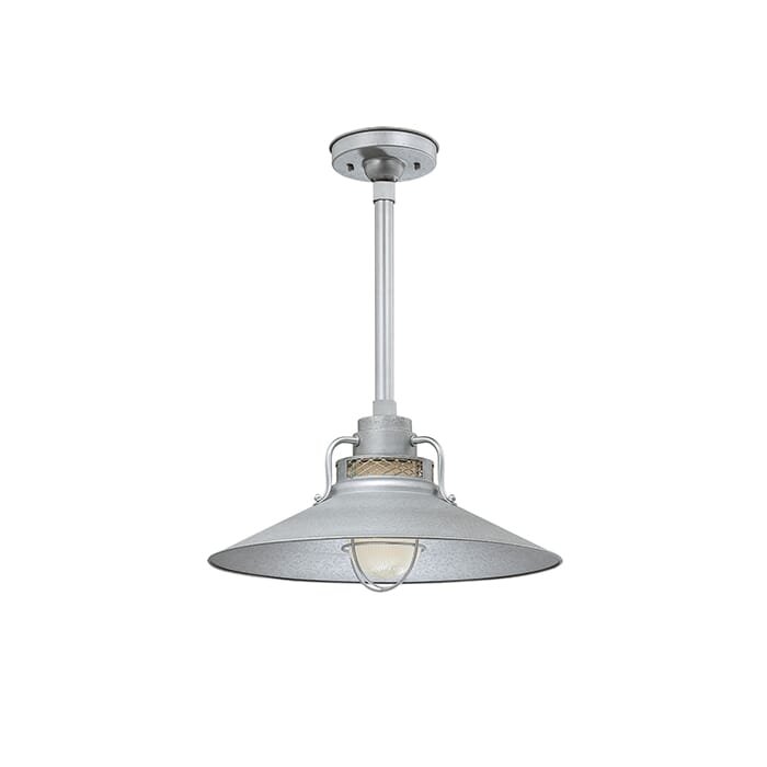Millennium Lighting R Series 1-Light Railroad Shade in Galvanized Millennium Lighting R Series 1-Light Railroad Shade in Galvanized