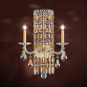 Schonbek Sarella 2-Light Wall Sconce in Heirloom Gold with Crystals From Swarovski Crystals