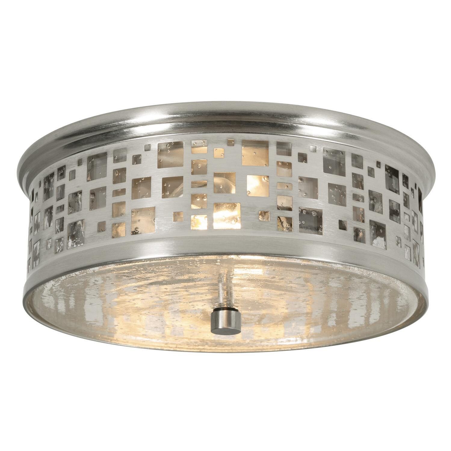 Roscoe 2-Light Flush Mount in Satin Nickel