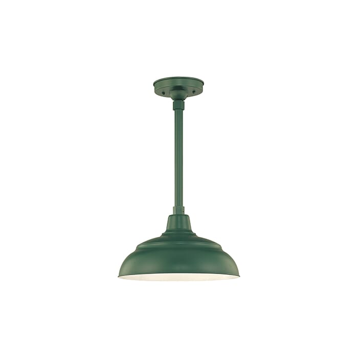 Millennium Lighting R Series 1-Light Warehouse Shade in Satin Green Millennium Lighting R Series 1-Light Warehouse Shade in Satin Green