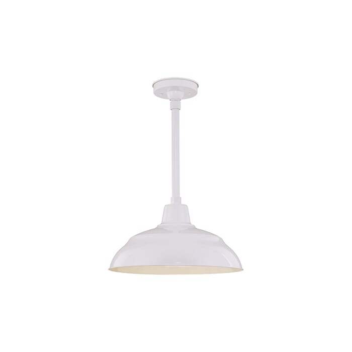Millennium Lighting R Series 1-Light Warehouse Shade in White Millennium Lighting R Series 1-Light Warehouse Shade in White