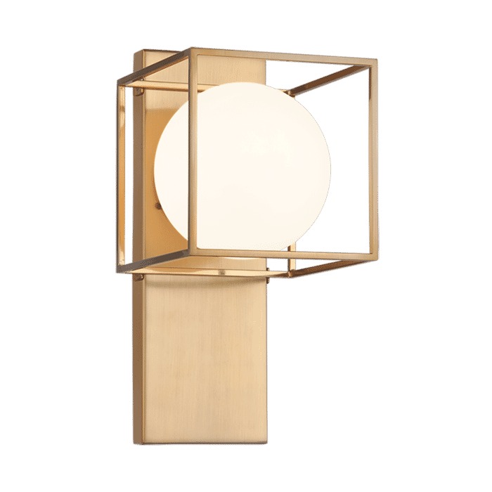 Matteo Squircle 1-Light Wall Sconce In Aged Gold Brass Matteo Squircle 1-Light Wall Sconce In Aged Gold Brass