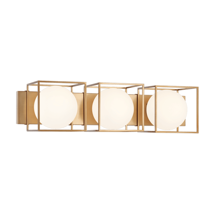 Matteo Squircle 3-Light Wall Sconce In Aged Gold Brass Matteo Squircle 3-Light Wall Sconce In Aged Gold Brass