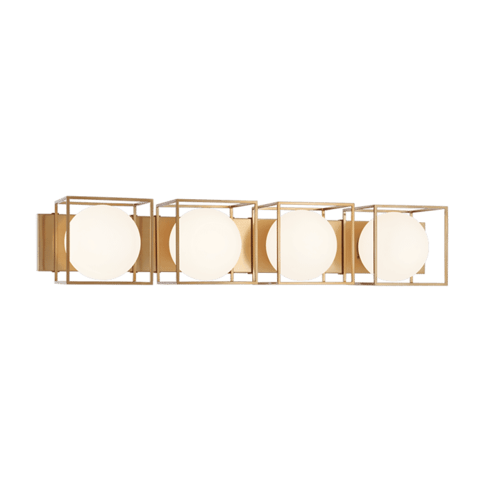 Matteo Squircle 4-Light Wall Sconce In Aged Gold Brass Matteo Squircle 4-Light Wall Sconce In Aged Gold Brass