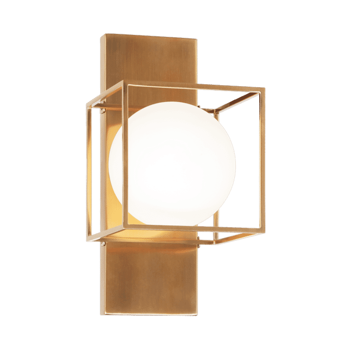 Matteo Squircle 1-Light Wall Sconce In Aged Gold Brass Matteo Squircle 1-Light Wall Sconce In Aged Gold Brass