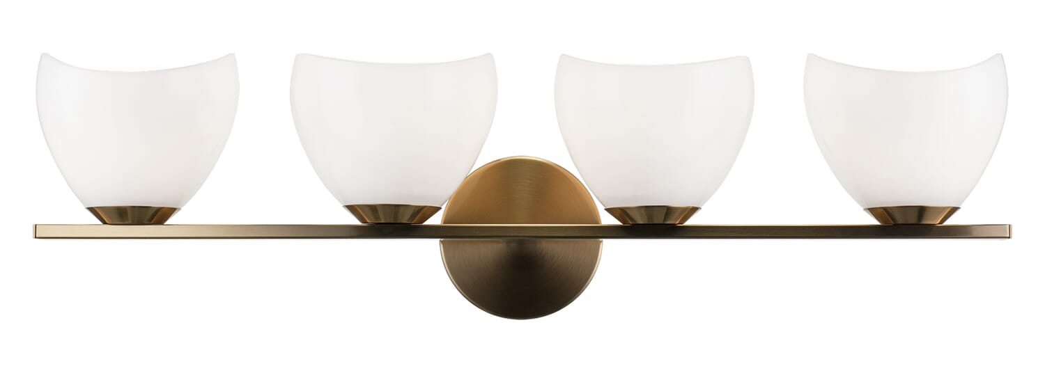 Matteo Uptowne 4-Light Wall Sconce In Aged Gold Brass