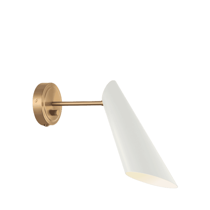 Matteo Butera 1-Light Wall Sconce In Aged Gold Brass With White Matteo Butera 1-Light Wall Sconce In Aged Gold Brass With White