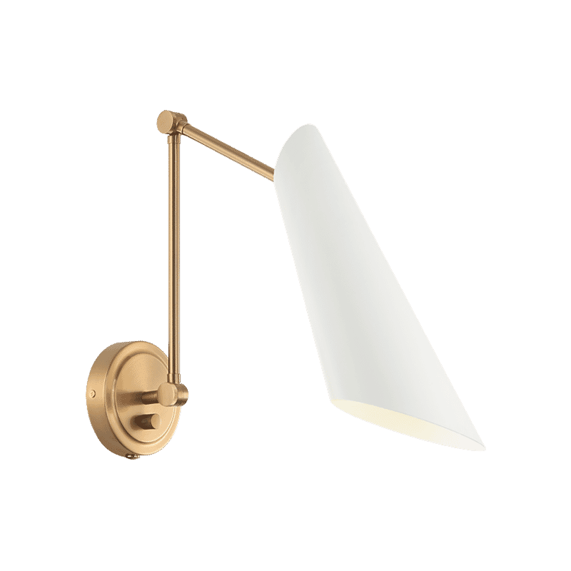 Matteo Butera 1-Light Wall Sconce In Aged Gold Brass With White