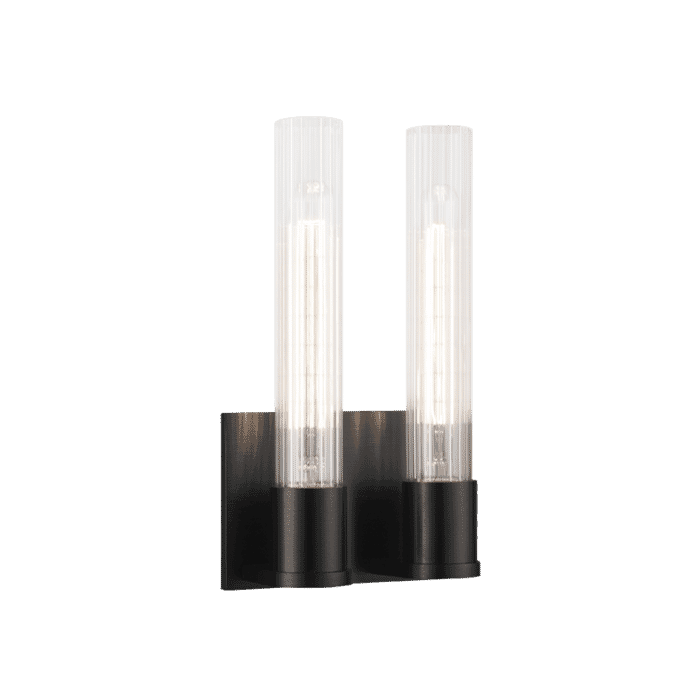 Matteo Lyndon 2-Light Wall Sconce In Oxidized Black Matteo Lyndon 2-Light Wall Sconce In Oxidized Black