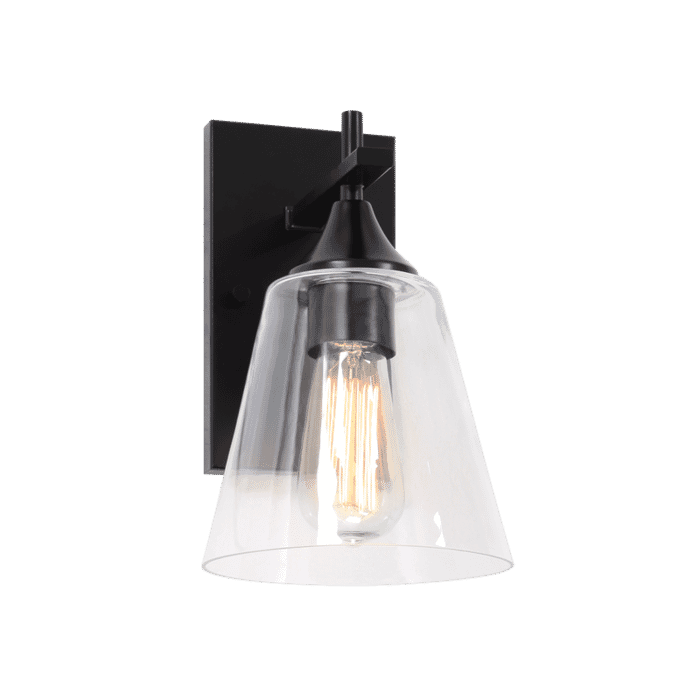Matteo Hollis 1-Light Wall Sconce In Black Matteo Hollis 1-Light Wall Sconce In Black