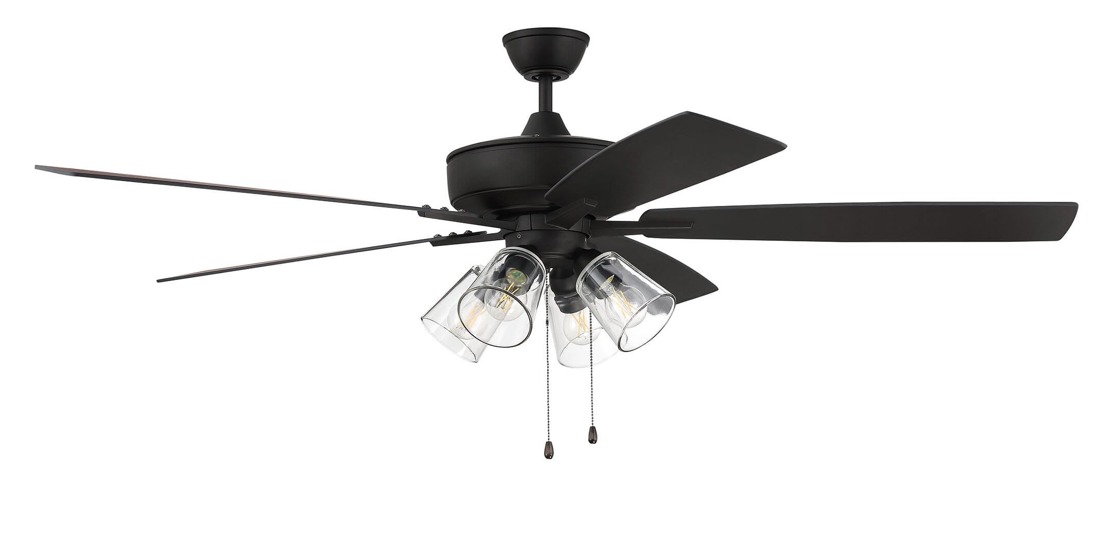 Craftmade Super Pro 104 Clear 4 Light Kit 4-Light Indoor Ceiling Fan in Espresso