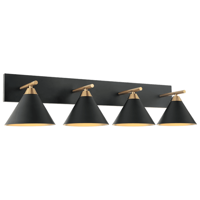 Matteo Bliss 4-Light Wall Sconce In Aged Gold Brass With Matte Black Matteo Bliss 4-Light Wall Sconce In Aged Gold Brass With Matte Black