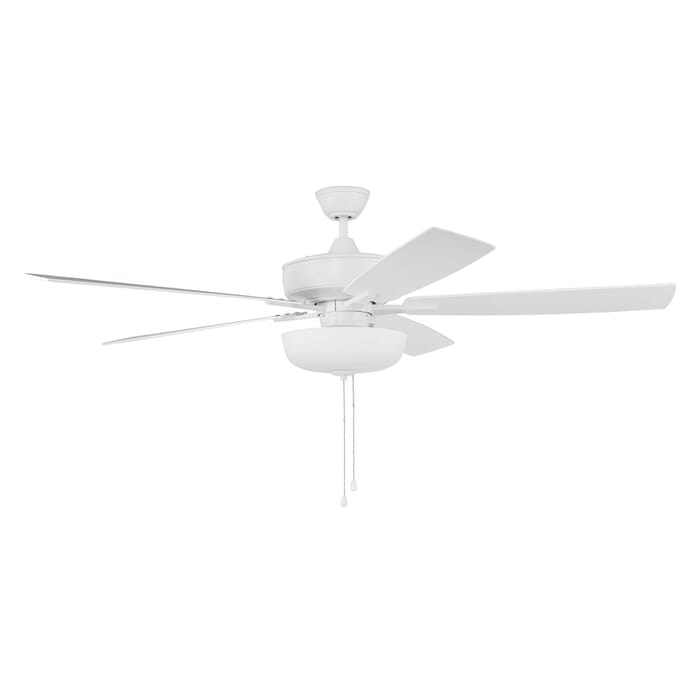 Craftmade Super Pro 111 White Bowl Light Kit 3-Light Indoor Ceiling Fan in White Craftmade Super Pro 111 White Bowl Light Kit 3-Light Indoor Ceiling Fan in White