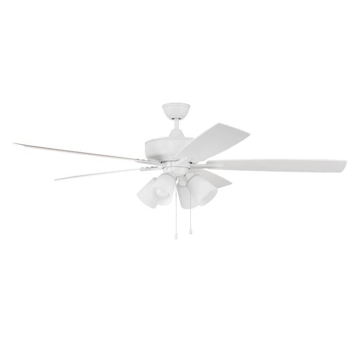 Craftmade Super Pro 114 White 4 Light Kit 4-Light Indoor Ceiling Fan in White Craftmade Super Pro 114 White 4 Light Kit 4-Light Indoor Ceiling Fan in White