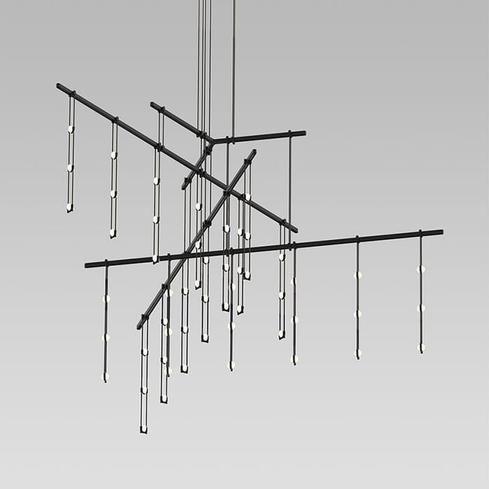 Sonneman Suspenders 54-Light Chandelier in Satin Black Sonneman Suspenders 54-Light Chandelier in Satin Black