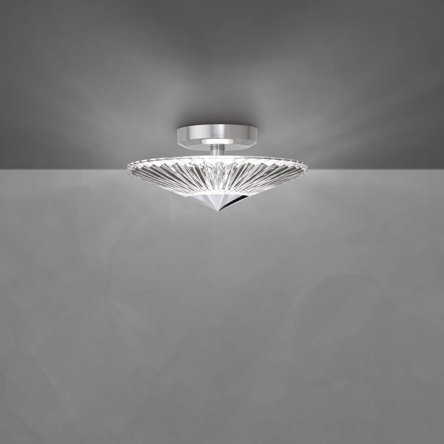 Origami LED Semi-Flush Ceiling Light in Aged Brass