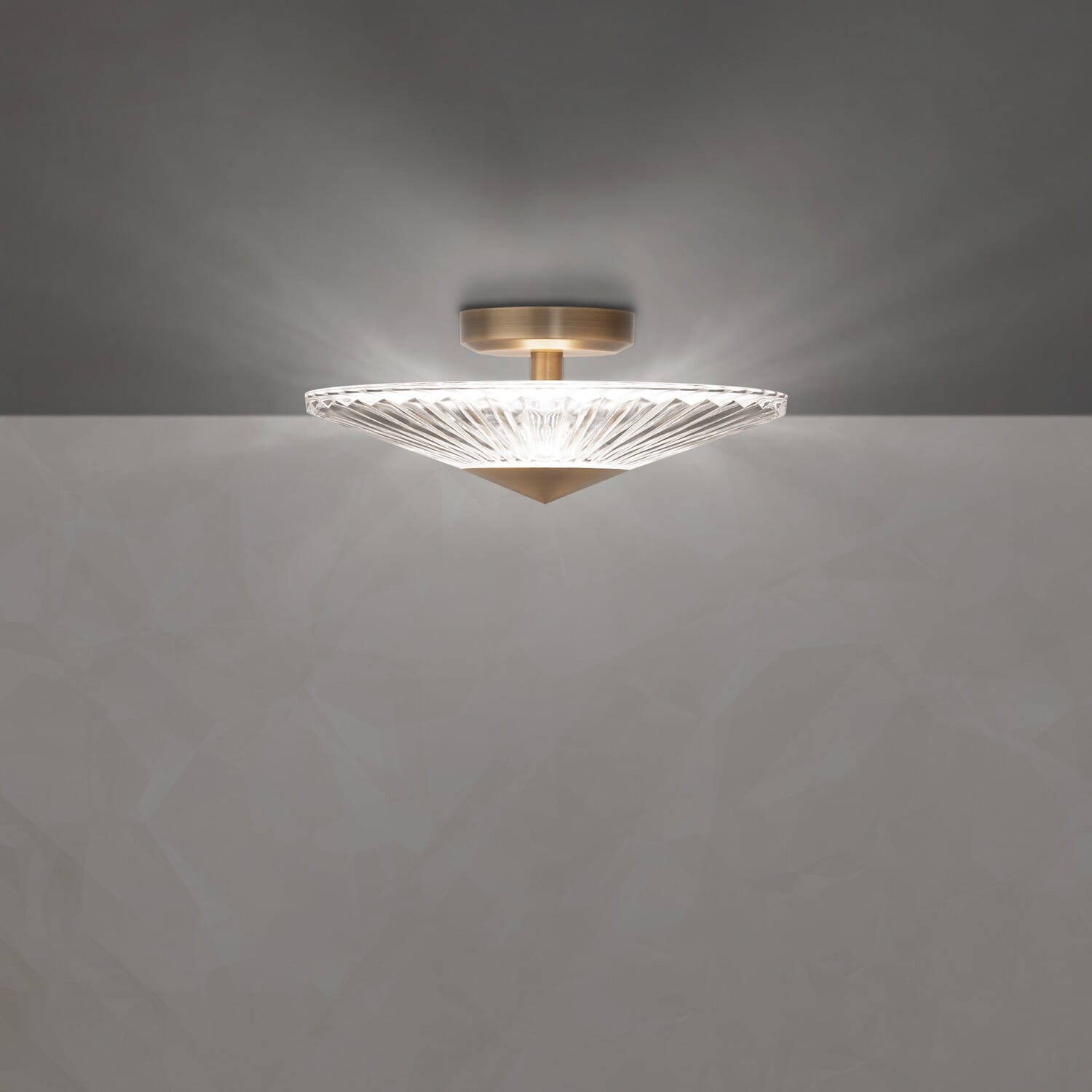 Origami LED Semi-Flush Ceiling Light in Polished Chrome