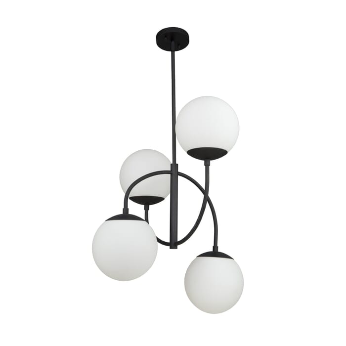 Artcraft Moonglow 4-Light Chandelier in Matte Black Artcraft Moonglow 4-Light Chandelier in Matte Black
