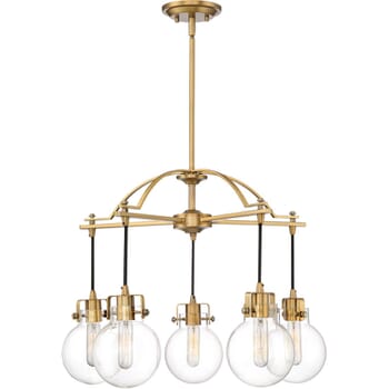 Quoizel Sidwell 5-Light 21" Transitional Chandelier in Weathered Brass