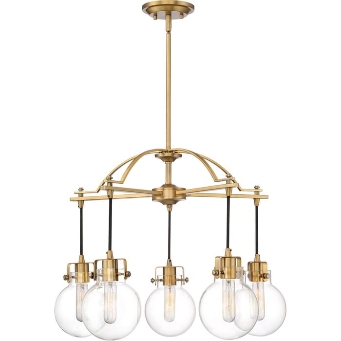 Quoizel Sidwell 5-Light 21" Transitional Chandelier in Weathered Brass Quoizel Sidwell 5-Light 21" Transitional Chandelier in Weathered Brass