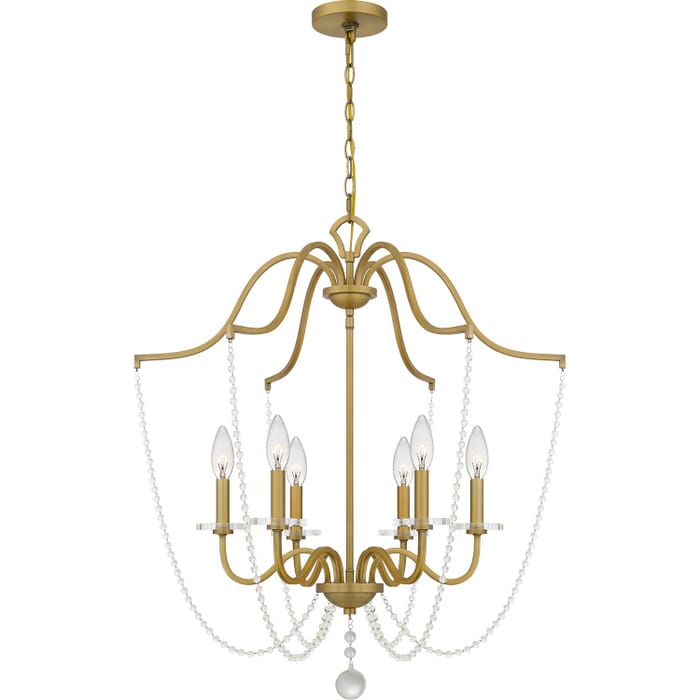 Sunday 6-Light Chandelier in Aged Brass Sunday 6-Light Chandelier in Aged Brass