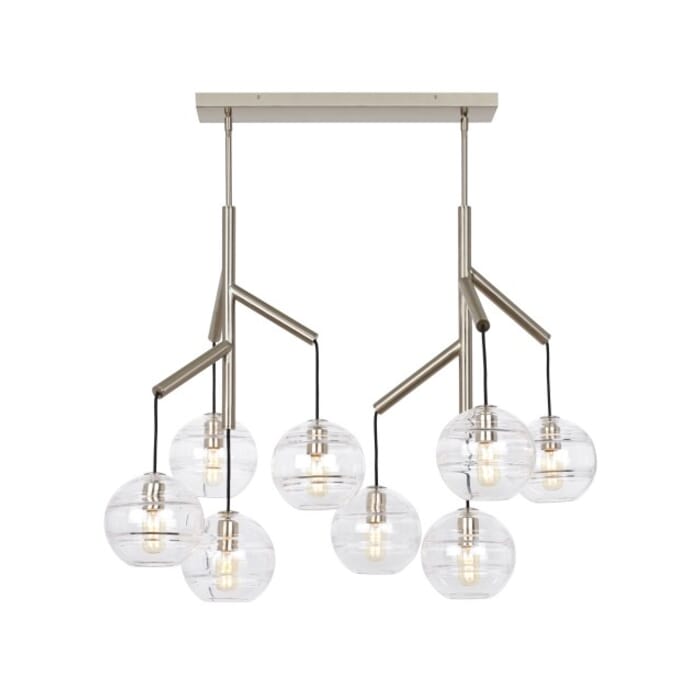 Tech Sedona 8-Light 2700K LED Contemporary Chandelier in Satin Nickel and Clear Tech Sedona 8-Light 2700K LED Contemporary Chandelier in Satin Nickel and Clear