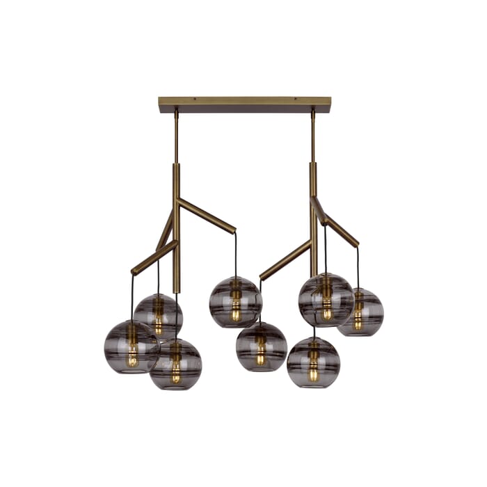 Tech Sedona Contemporary Chandelier in Aged Brass and Transparent Smoke Tech Sedona Contemporary Chandelier in Aged Brass and Transparent Smoke