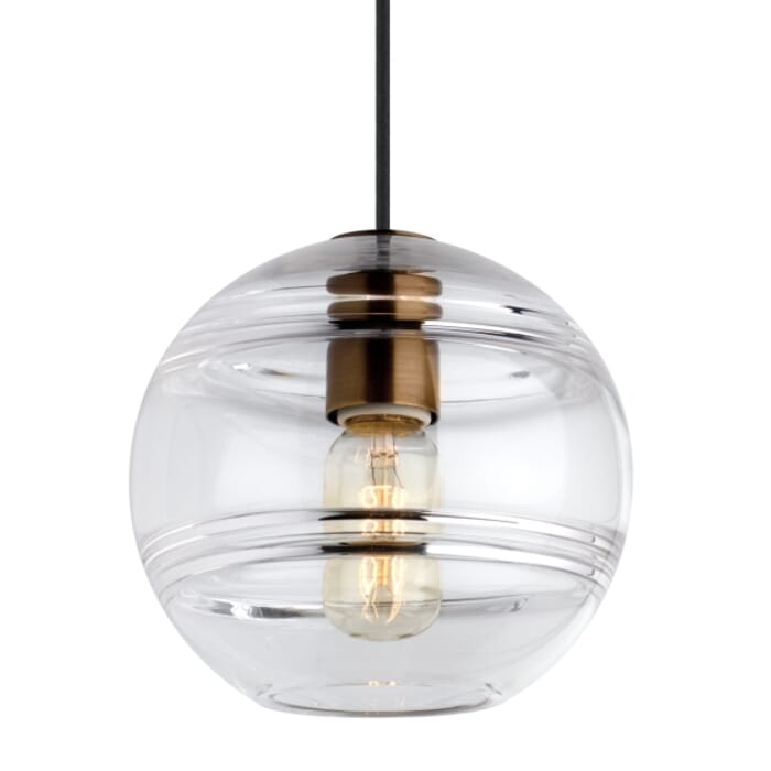Tech Sedona 2700K LED 7" Pendant Light in Aged Brass and Clear Tech Sedona 2700K LED 7" Pendant Light in Aged Brass and Clear