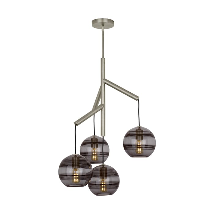 Tech Sedona 4-Light 2700K LED Contemporary Chandelier in Satin Nickel and Transparent Smoke Tech Sedona 4-Light 2700K LED Contemporary Chandelier in Satin Nickel and Transparent Smoke