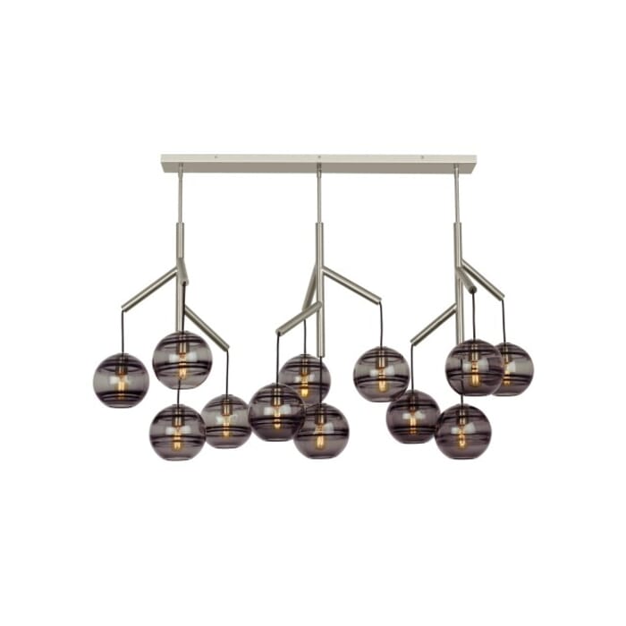 Tech Sedona 12-Light 2700K LED Contemporary Chandelier in Satin Nickel and Clear Tech Sedona 12-Light 2700K LED Contemporary Chandelier in Satin Nickel and Clear