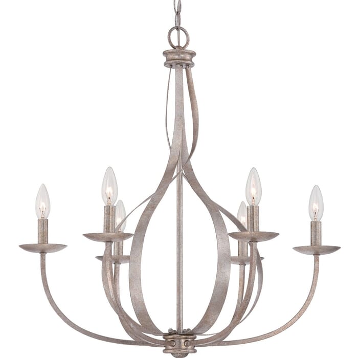 Quoizel Serenity 6-Light 28" Transitional Chandelier in Italian Fresco Quoizel Serenity 6-Light 28" Transitional Chandelier in Italian Fresco