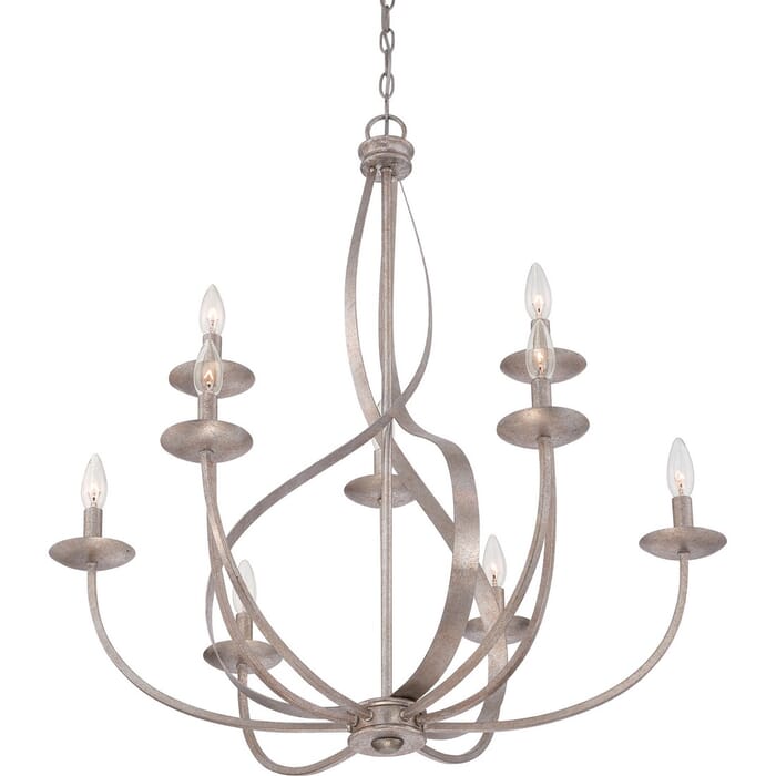 Quoizel Serenity 9-Light 34" Transitional Chandelier in Italian Fresco Quoizel Serenity 9-Light 34" Transitional Chandelier in Italian Fresco
