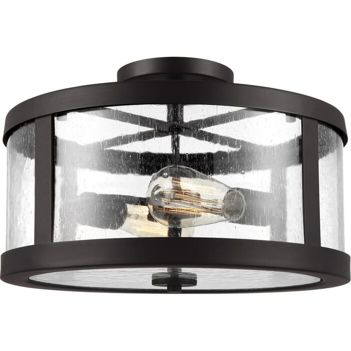 Feiss Harrow 15" 2-Light Flush Mount in Oil Rubbed Bronze Feiss Harrow 15" 2-Light Flush Mount in Oil Rubbed Bronze